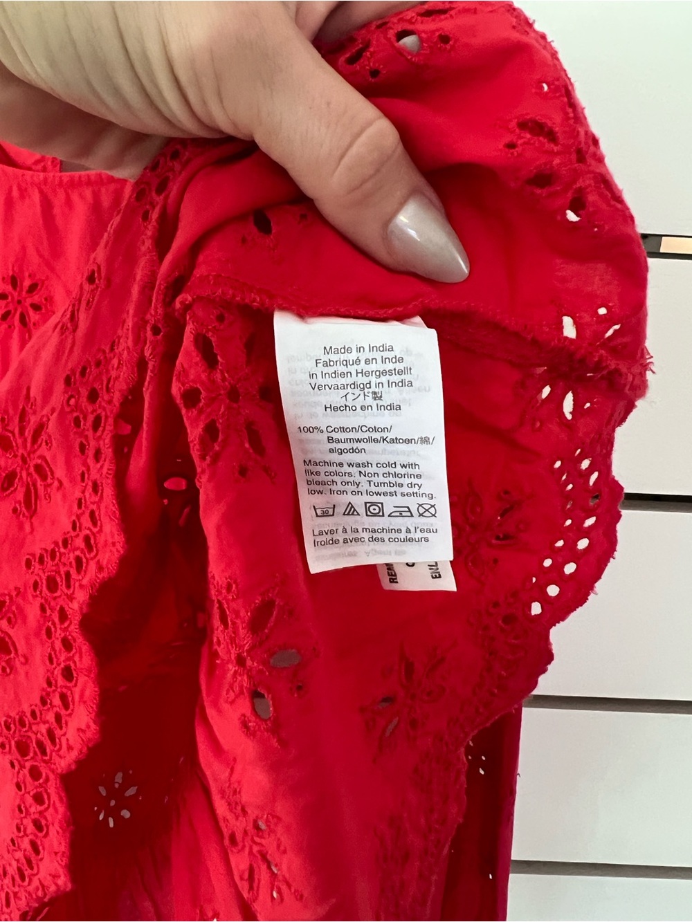 Madewell Eyelet Keyhole Peplum Top - Picture 7 of 8